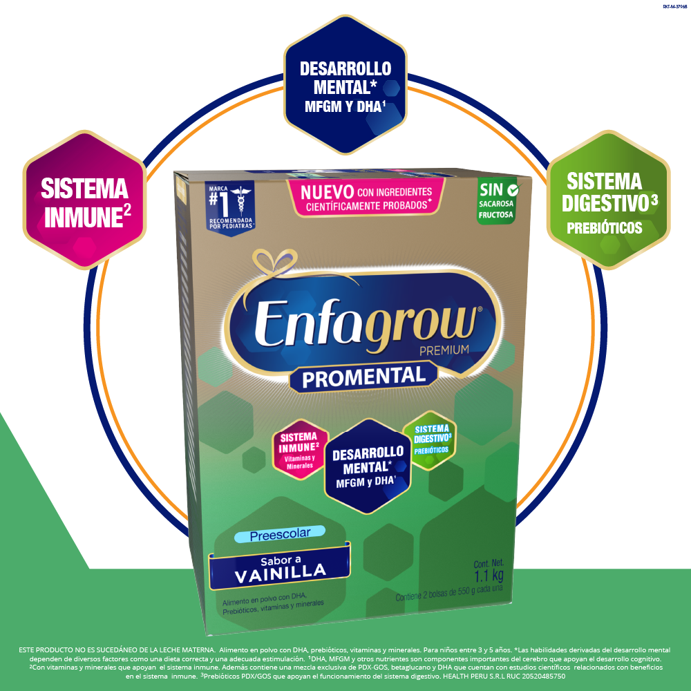 Enfagrow ® Promental Preescolar Sabor Vainilla - Caja 1.1 Kg