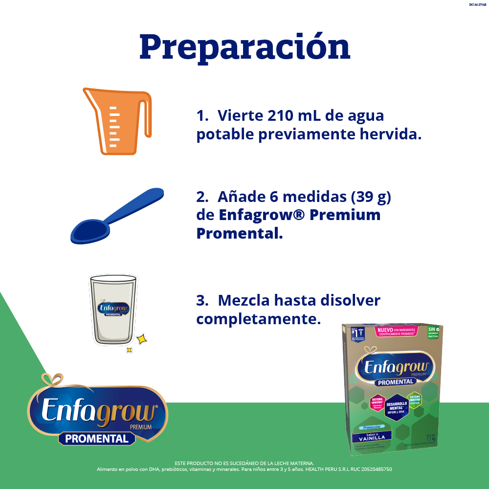 Enfagrow ® Promental Preescolar Sabor Vainilla - Caja 1.1 Kg