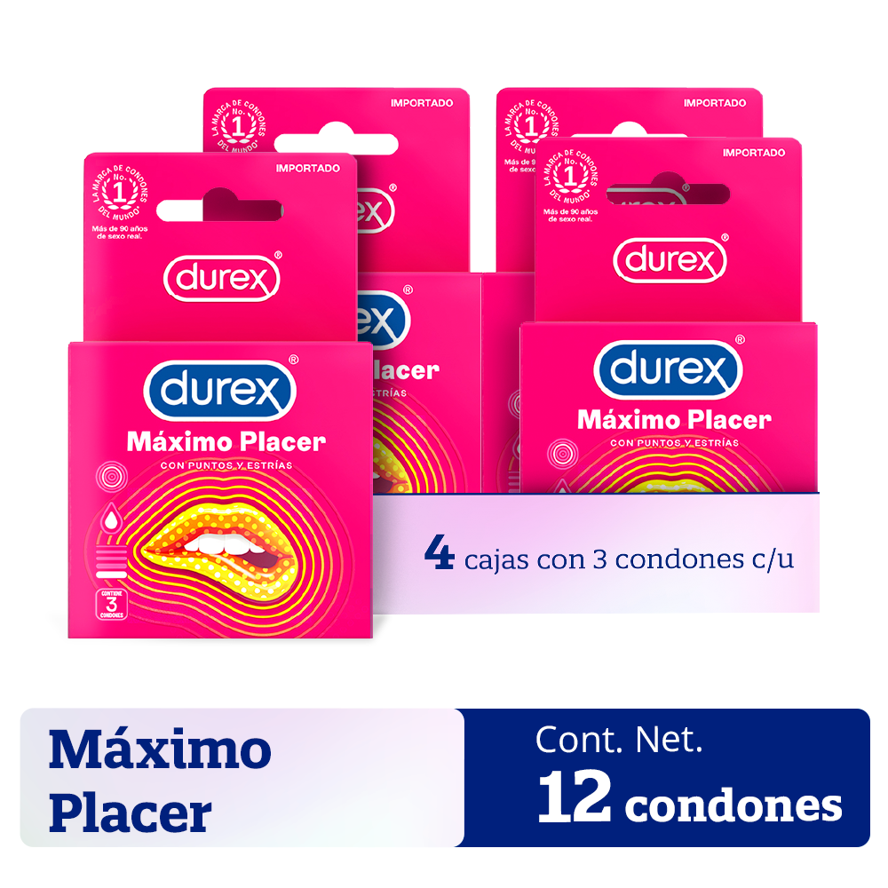 Durex® Máximo Placer - Pack 12 condones